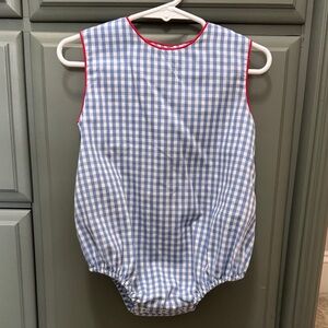 Blue Gingham Baby Romper TBBC 18/24